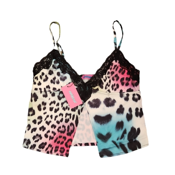 Edikted Tops - Edikted-[M] Rainbow cheetah  Print Blouse